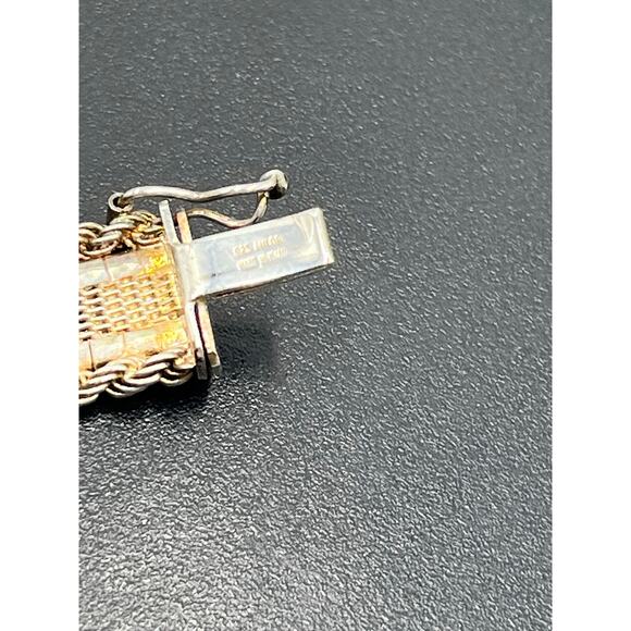 Milor Italy 925 Sterling Silver Rope Chain Elegant Bracelet 7.5" 25g, 13mm Wide - Picture 11 of 16